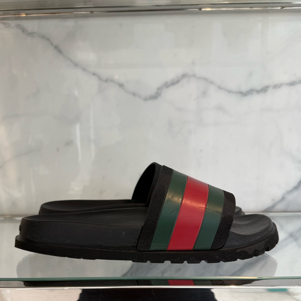 Gucci
Men's Web Signature Stripe Slide Sandals